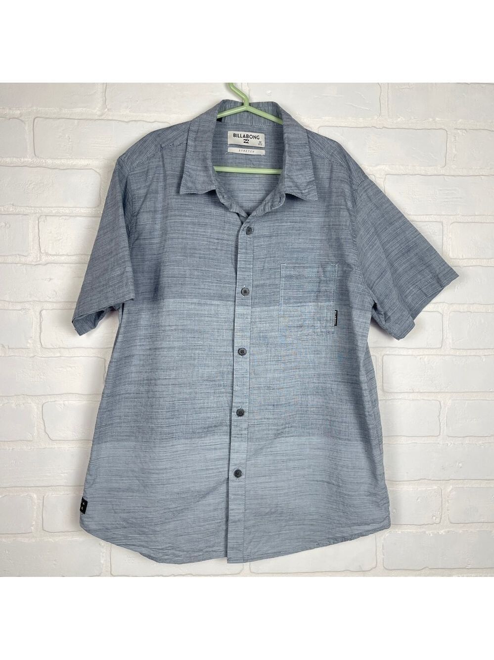 Billabong Short sleeve button down Boys Blue colour block size Medium